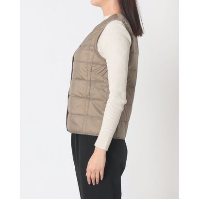 ベーシック クルーネックボタン インナーダウンベスト （KHAKI）｜詳細画像