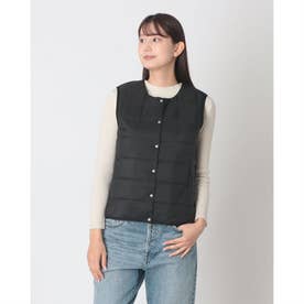 ベーシック クルーネックボタン インナーダウンベスト （BLACK）