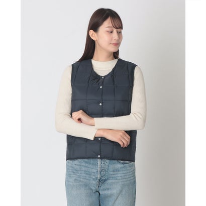 ベーシック クルーネックボタン インナーダウンベスト （D.NAVY）｜詳細画像