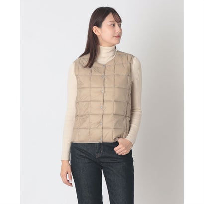 ベーシック クルーネックボタン インナーダウンベスト （S.BEIGE）｜詳細画像