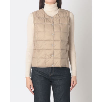ベーシック クルーネックボタン インナーダウンベスト （S.BEIGE）｜詳細画像