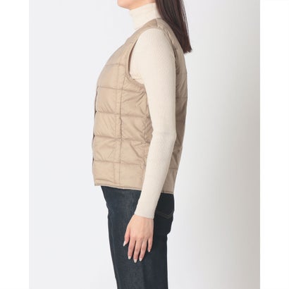 ベーシック クルーネックボタン インナーダウンベスト （S.BEIGE）｜詳細画像