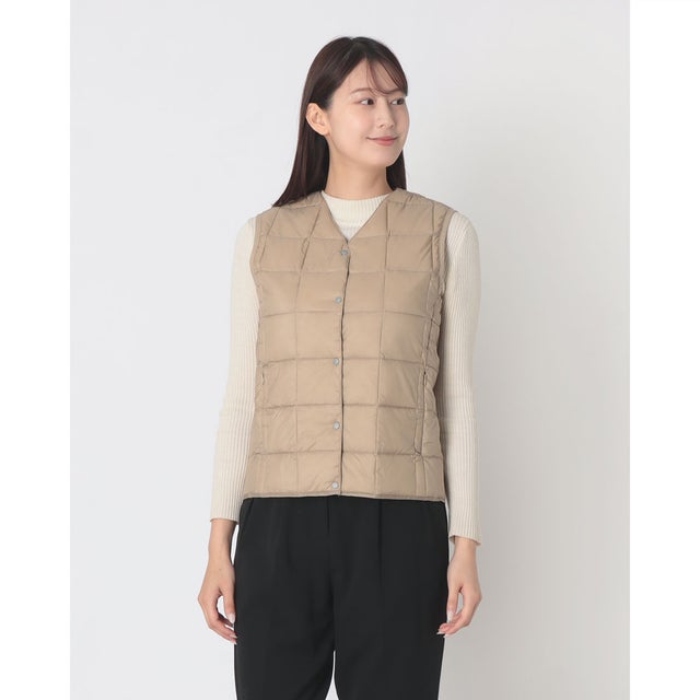 ベーシック Vネックボタン インナーダウンベスト （S.BEIGE）