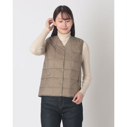 ベーシック Vネックボタン インナーダウンベスト （KHAKI）｜詳細画像