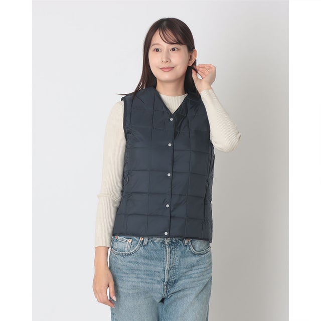 ベーシック Vネックボタン インナーダウンベスト （D.NAVY）