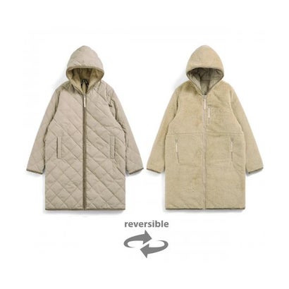 TAION ダウンジャケット CITY シティ R106BCI-LONG リバーシブル （D-BEIGE×G-BEIGE/ベージュ）｜詳細画像