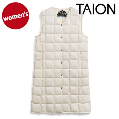 W V NECK LONG DOWN VEST OFF-WHITE [-W001-LONG] （OFF-WHITE）｜詳細画像
