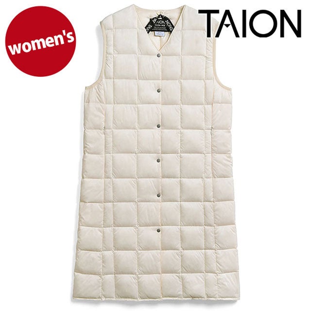 W V NECK LONG DOWN VEST OFF-WHITE [-W001-LONG] （OFF-WHITE）