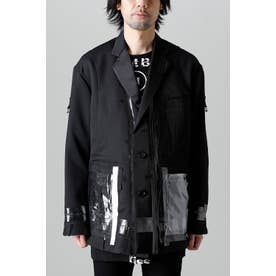 re-sized notched lapels jacket. （Black）