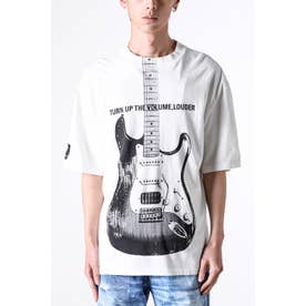 Guitar Smudge Short Sleeve T-shirt （White）