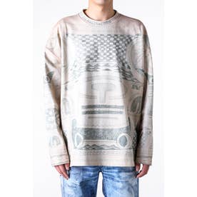 Art Replica Mock Neck Long Sleeve T-shirt （Gray）