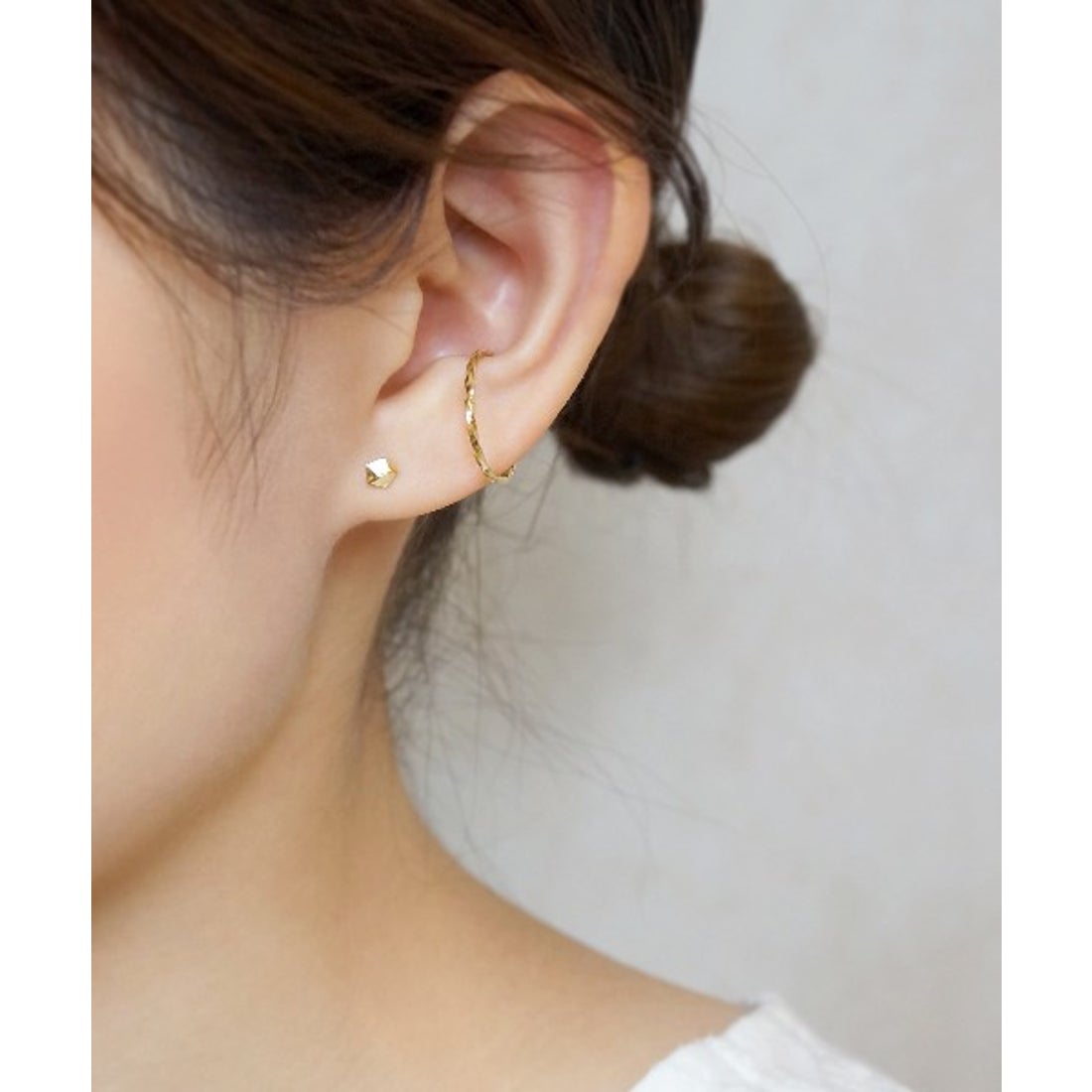 テイクアップ TAKE-UP [ セカンドピアス] K18五角形ハーフピアス 