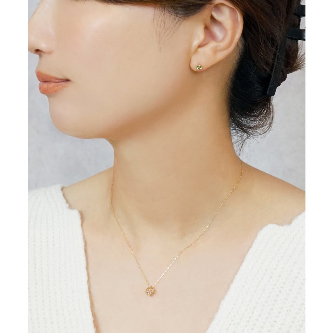 テイクアップ TAKE-UP [ セカンドピアス] K18グリーントルマリンピアス 