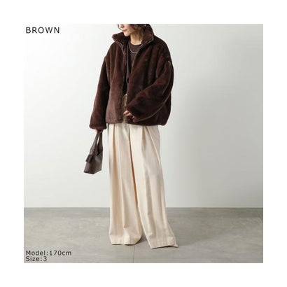 TATRAS ジャケット BARBRA バルブラ ボア スタンドネック （BROWN/ブラウン）｜詳細画像