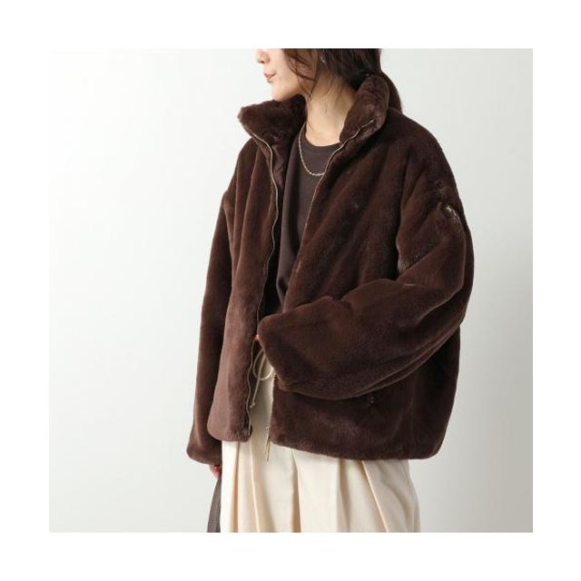ジャケット BARBRA バルブラ ボア スタンドネック （BROWN/ブラウン）