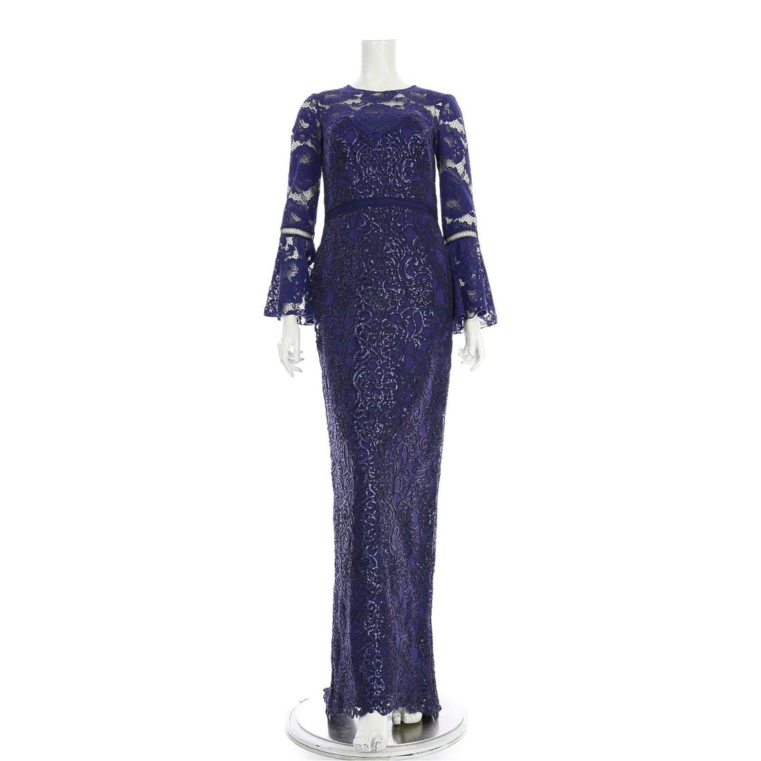 TADASHI SHOJI タダシショージ シクインネイビーベルスリーブロングドレス 2(US) -waja bazar - 海外ファッション