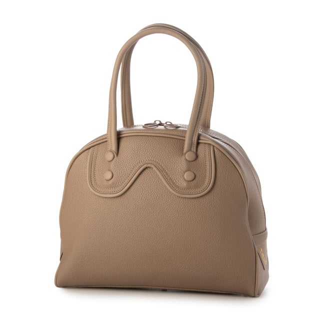 CL231037【08.ベージュ】LEATHERETTE BOSTON BAG -M- （ベージュ）