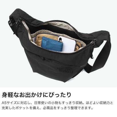 日本正規品 ショルダーバッグ レディース ミニ 斜めがけバッグ ブランド ショルダー バッグ 横型 軽量 軽い A5 4L 撥水 ナイロン フィーカスミニショルダー NMW72651 （ブラック）｜詳細画像