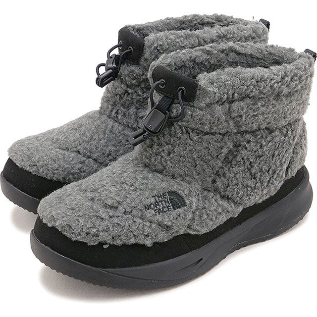 W Nuptse Mini Fleece ミックスチャコール/TNFブラック [NFW52690-MK] （ミックスチャコール/TNFブラック）
