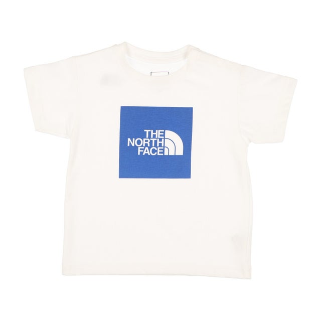 ジュニア アウトドア 半袖Tシャツ B S/Scolored Square Logo Tee NTB32361 （ホワイト×TNFブルー）