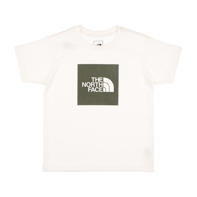 ジュニア アウトドア 半袖Tシャツ S/S Colored Square Logo Tee_ショートスリーブスモールスクエアロゴティー NTJ32361 （ホワイト×ニュートープ）