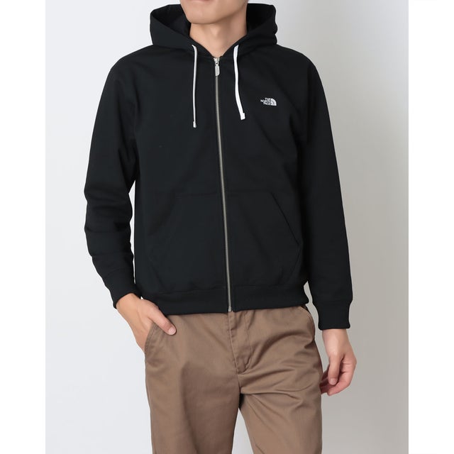 アウトドアカジュアル スウェットパーカー LOGOWEAR スモールロゴヘザースウェットフルジップフーディ() NT62639 （ブラック）