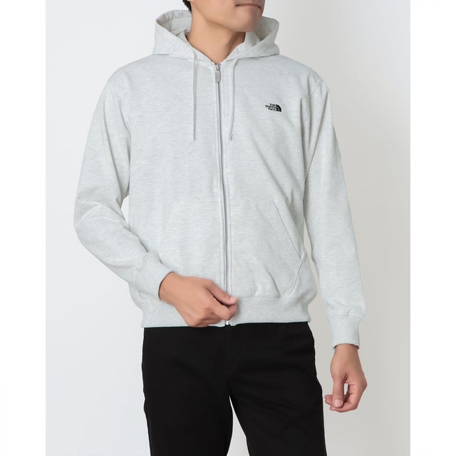 アウトドアカジュアル スウェットパーカー LOGOWEAR スモールロゴヘザースウェットフルジップフーディ() NT62639 （ホワイトミックスグレー）