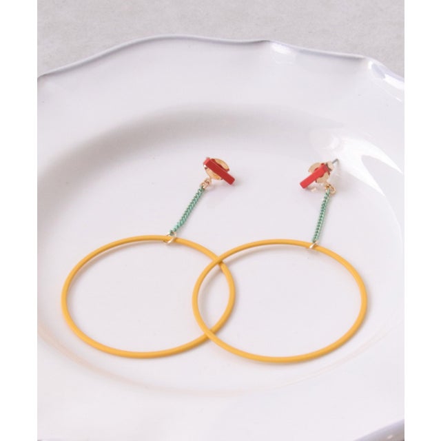 バイカラーリングピアス （イエロー）