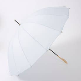 【晴雨兼用】16本骨ソリッド長傘 （グレイッシュブルー）