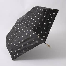 【完全遮光 晴雨兼用】ゴールドラインマーガレット折りたたみ傘 （ブラック）