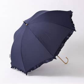 【晴雨兼用】フェミニンフリル長傘 （ネイビー）