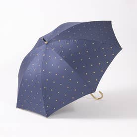 【完全遮光 晴雨兼用】ゴールドプチハート長傘 （ネイビー）