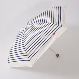 ハート刺繍ボーダーミニ折傘 （オフホワイト）