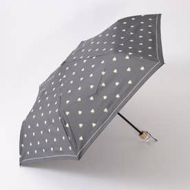 【晴雨兼用】チャーミーハートmini折りたたみ傘 （チャコールグレー）