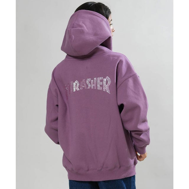 ジップアップ パーカー フーディー レディース バックプリント ロゴ （PPL）