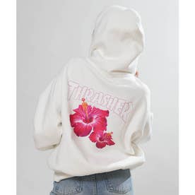 プルオーバー パーカー フーディー レディース バックプリント ロゴ （WHT）
