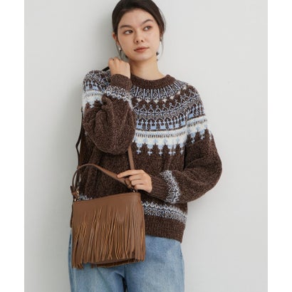 ザ ショップ ティーケー  (ウィメン) THE SHOP TK(Women) フリンジショルダーバッグ （キャメルブラウン(041)）｜詳細画像