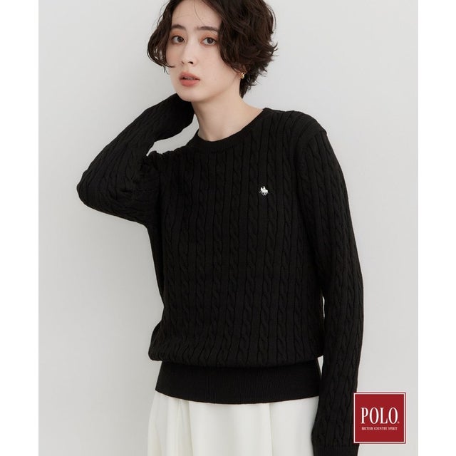 POLO BCS/ケーブルニットプルオーバー （ブラック(019)）