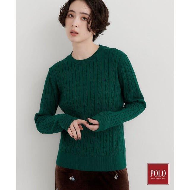 POLO BCS/ケーブルニットプルオーバー （グリーン(023)）