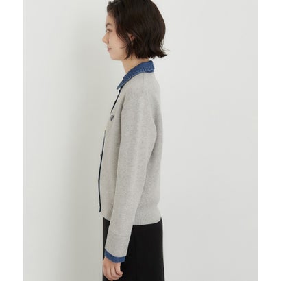ザ ショップ ティーケー  (ウィメン) THE SHOP TK(Women) DENIM衿ワンポイント刺繍ニット （ブラウン(043)）｜詳細画像