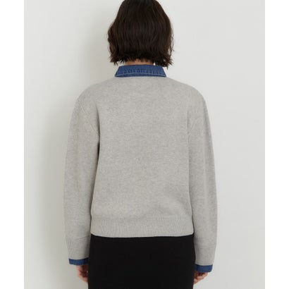 ザ ショップ ティーケー  (ウィメン) THE SHOP TK(Women) DENIM衿ワンポイント刺繍ニット （ブラウン(043)）｜詳細画像
