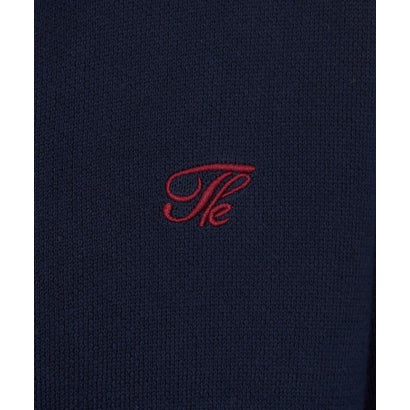 ザ ショップ ティーケー  (ウィメン) THE SHOP TK(Women) DENIM衿ワンポイント刺繍ニット （ネイビー(094)）｜詳細画像