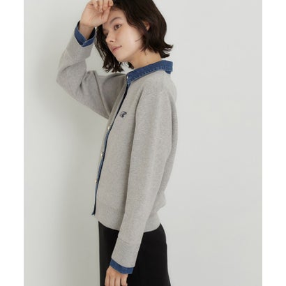 ザ ショップ ティーケー  (ウィメン) THE SHOP TK(Women) DENIM衿ワンポイント刺繍ニット （ネイビー(094)）｜詳細画像