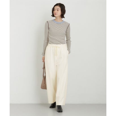 ザ ショップ ティーケー  (ウィメン) THE SHOP TK(Women) ツイル起毛ワイドイージーパンツ （チャコールグレー(014)）｜詳細画像