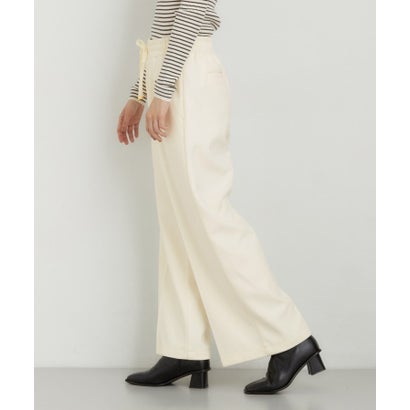 ザ ショップ ティーケー  (ウィメン) THE SHOP TK(Women) ツイル起毛ワイドイージーパンツ （アイボリー(004)）｜詳細画像
