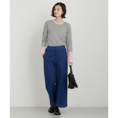 ザ ショップ ティーケー  (ウィメン) THE SHOP TK(Women) デニムステッチマリンパンツ （ネイビー(094)）｜詳細画像