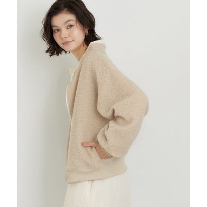 ザ ショップ ティーケー  (ウィメン) THE SHOP TK(Women) ボア配色ZIPブルゾン （ライトベージュ(051)）｜詳細画像