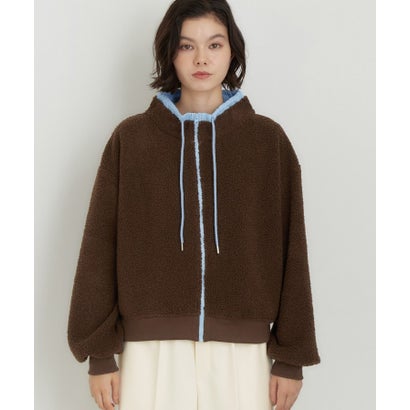 ザ ショップ ティーケー  (ウィメン) THE SHOP TK(Women) ボア配色ZIPブルゾン （ブラウン(043)）｜詳細画像