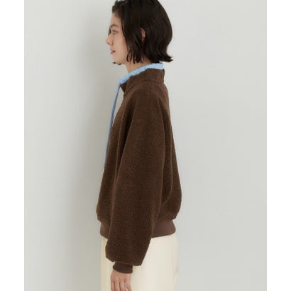 ザ ショップ ティーケー  (ウィメン) THE SHOP TK(Women) ボア配色ZIPブルゾン （ブラウン(043)）｜詳細画像