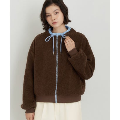 ザ ショップ ティーケー  (ウィメン) THE SHOP TK(Women) ボア配色ZIPブルゾン （ブラウン(043)）｜詳細画像